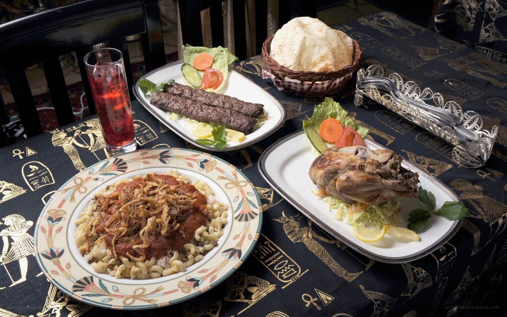 Middle Eastern meal on table