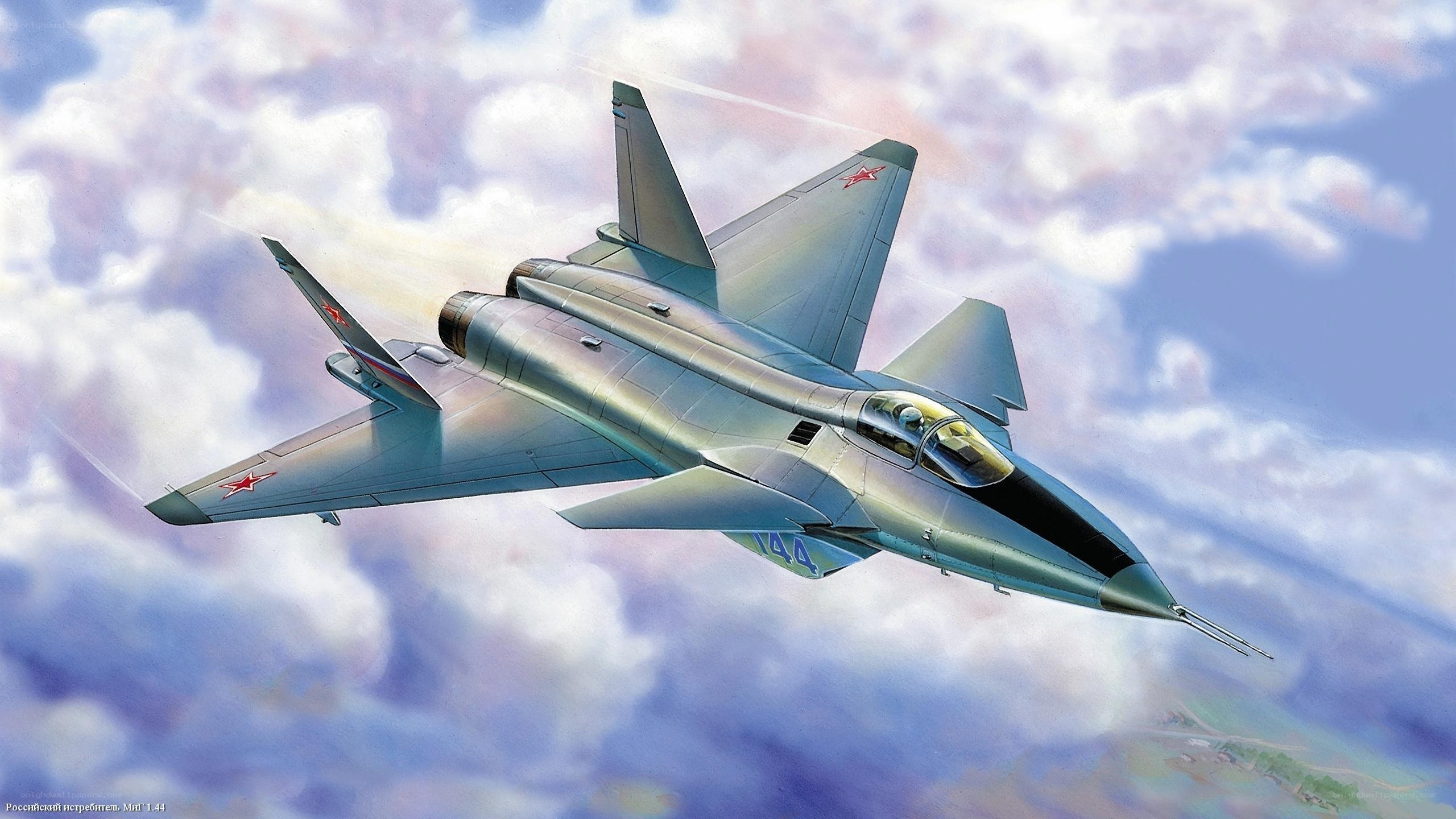 MiG-1.44 fighter jet in flight