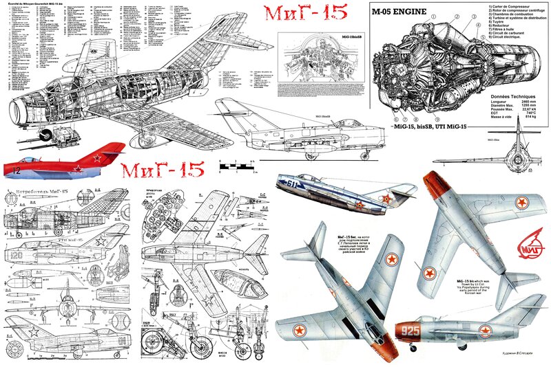 MiG-15 aircraft technical diagram