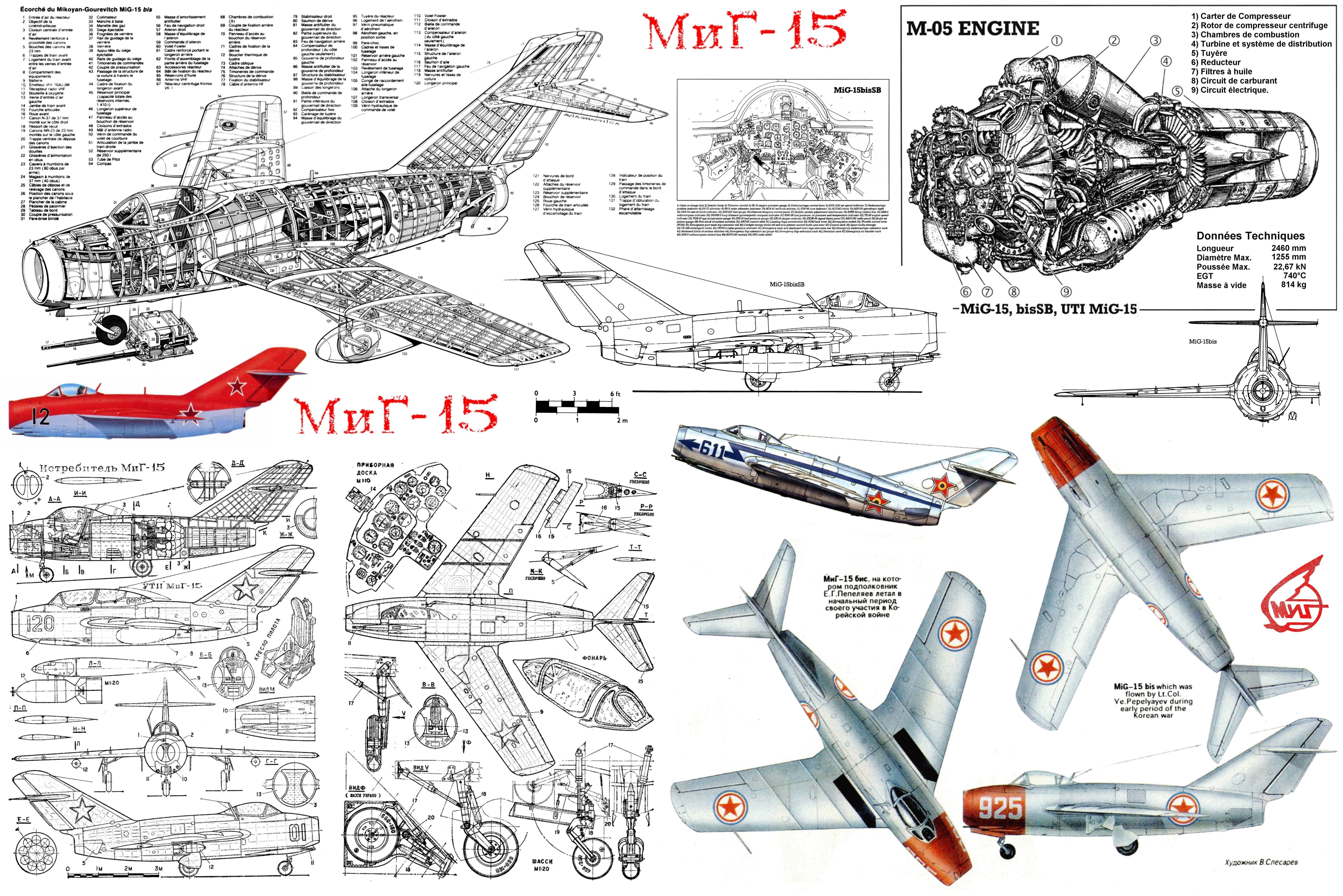 MiG-15 aircraft technical diagram