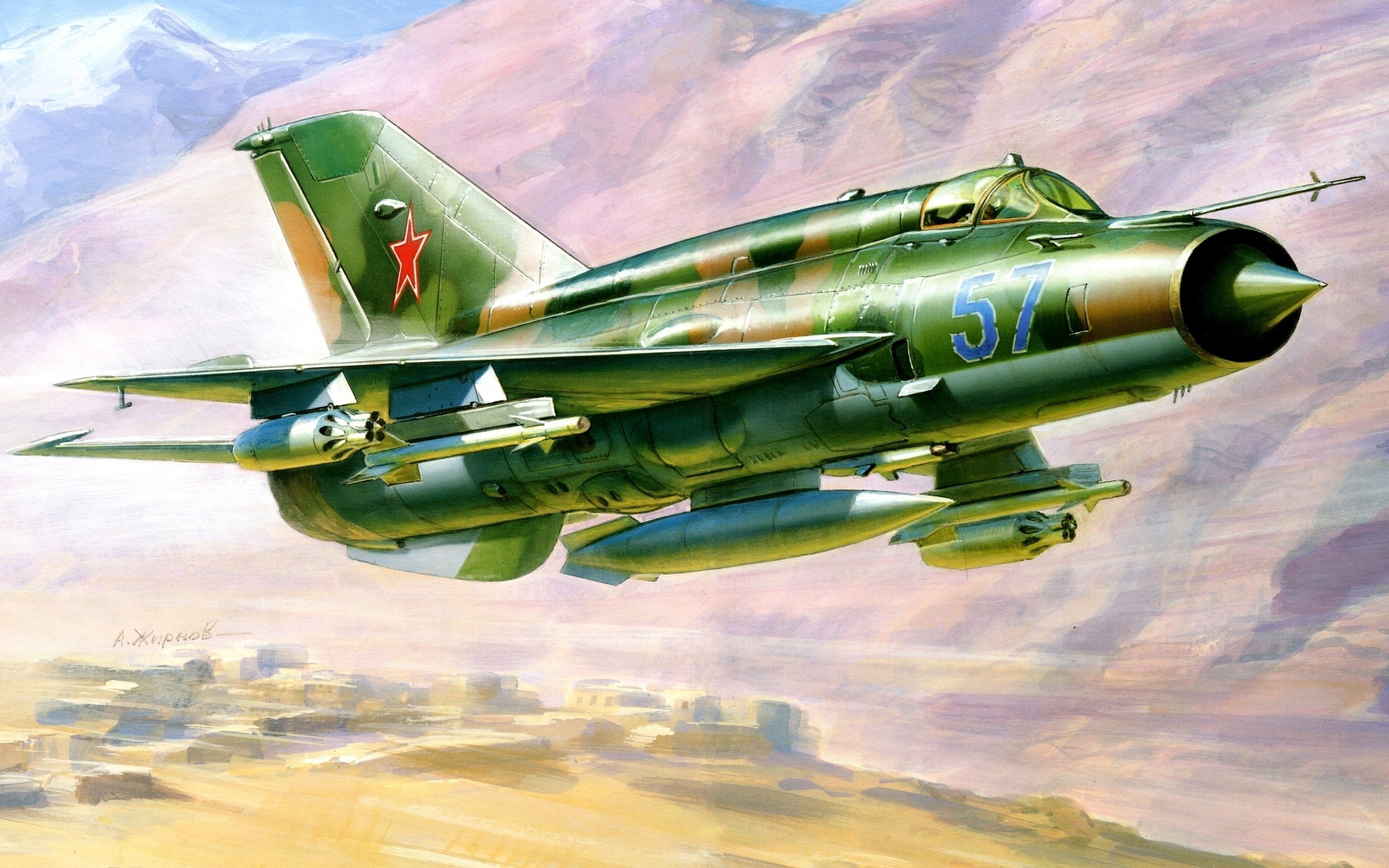 MiG-21 in flight