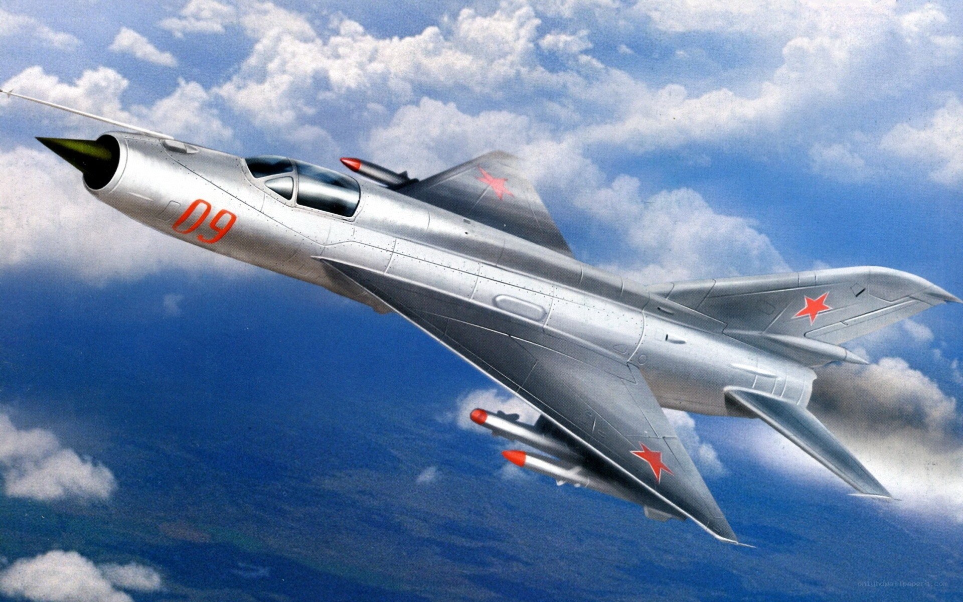 MiG-21 jet in flight