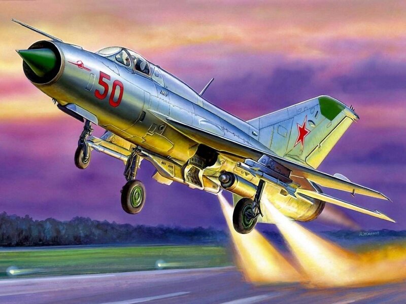 MiG-21 Jet Taking Off