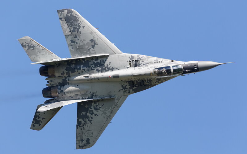 Mig-29 Fighter Jet — Blue, Clear