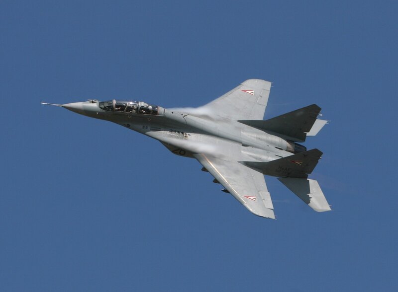 Mig-29 Fighter Jet — Blue, Dynamic, Afternoon, Photograph, Aircraft, Sky, Pilot