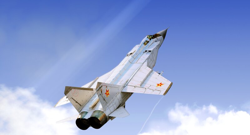 Mig-29 Fighter Jet — Blue, Dynamic, Afternoon, Photograph, Red Star Insignia