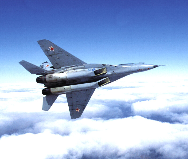 MiG-29 Fighter Jet — Blue, Serene