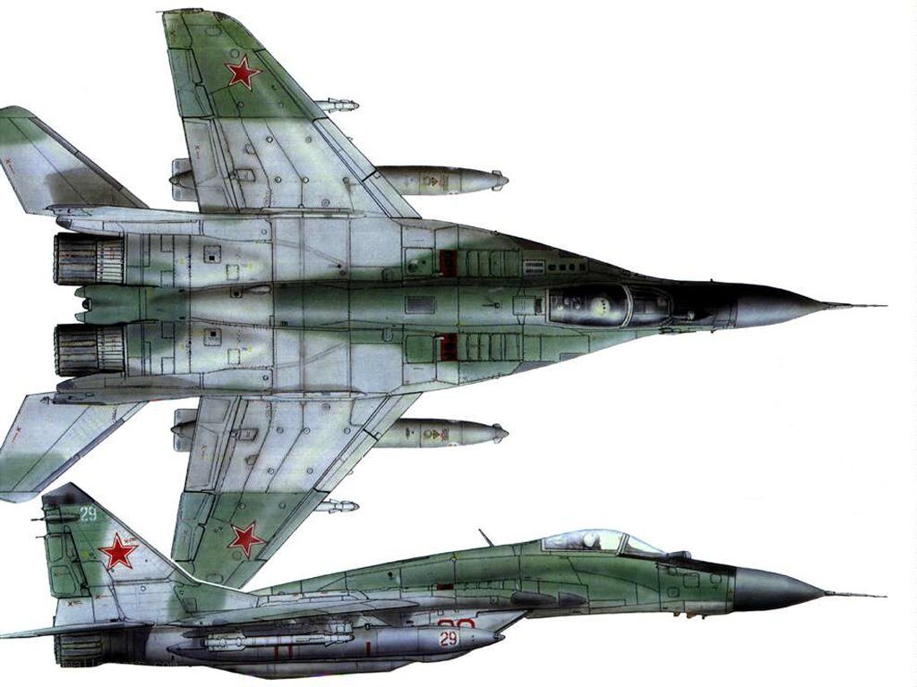 MiG-29 fighter jet diagrams