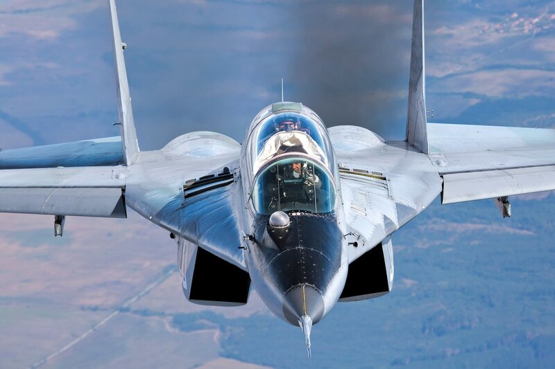 Mig-29 Fighter Jet — Gray, Dramatic, Afternoon, Photograph, Pilot