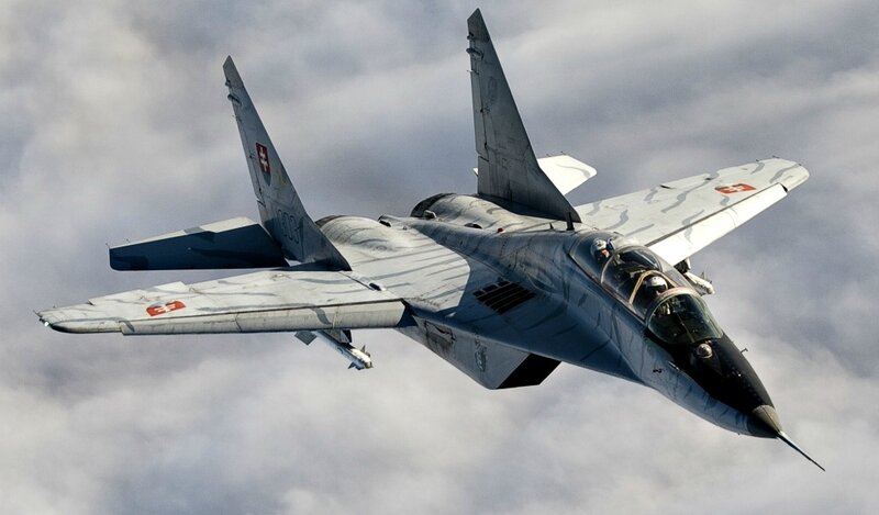 Mig-29 Fighter Jet — Gray, Dramatic, Photograph