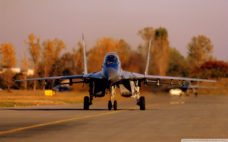 Mig-29 Fighter Jet — Gray, Dramatic, Sunset, Photograph, Runway