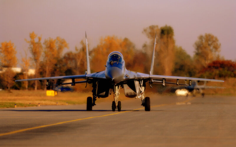 Mig-29 Fighter Jet — Gray, Dramatic, Sunset