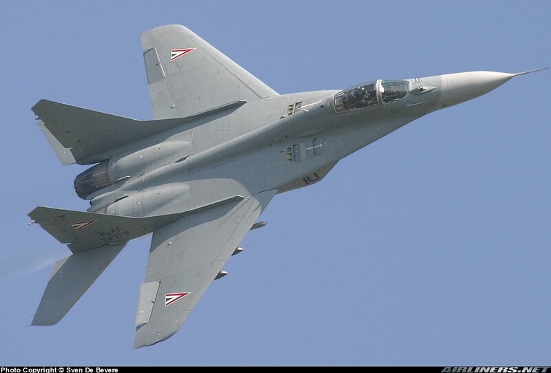 Mig-29 Fighter Jet — Gray, Dynamic, Afternoon, Photograph