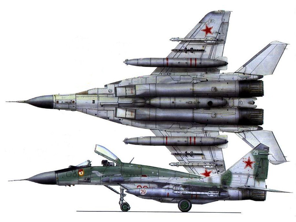 MiG-29 fighter jet illustrations