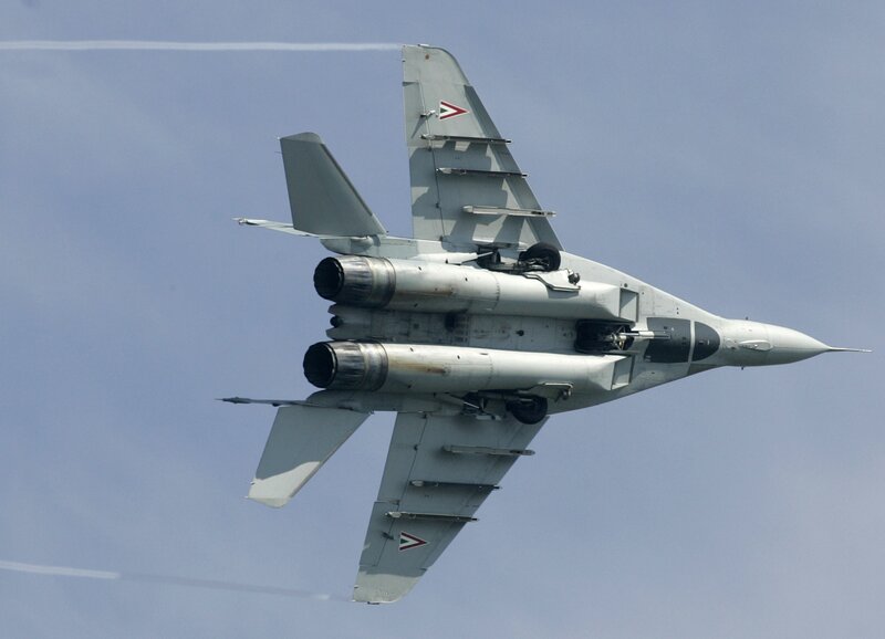 MiG-29 fighter jet in flight