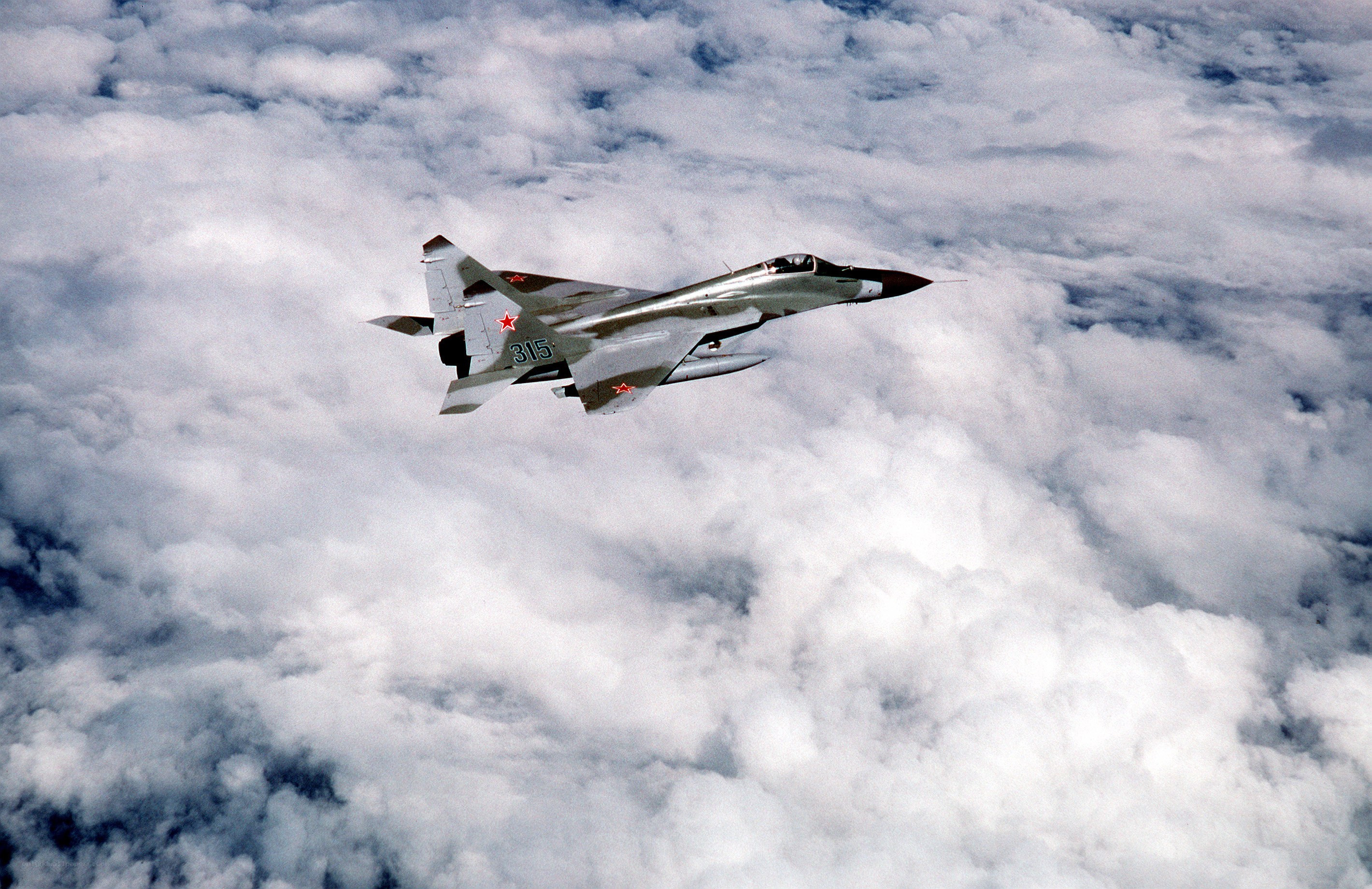 MiG-29 fighter jet in flight