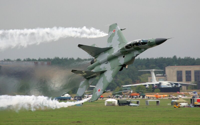 MiG-29 fighter jet in flight