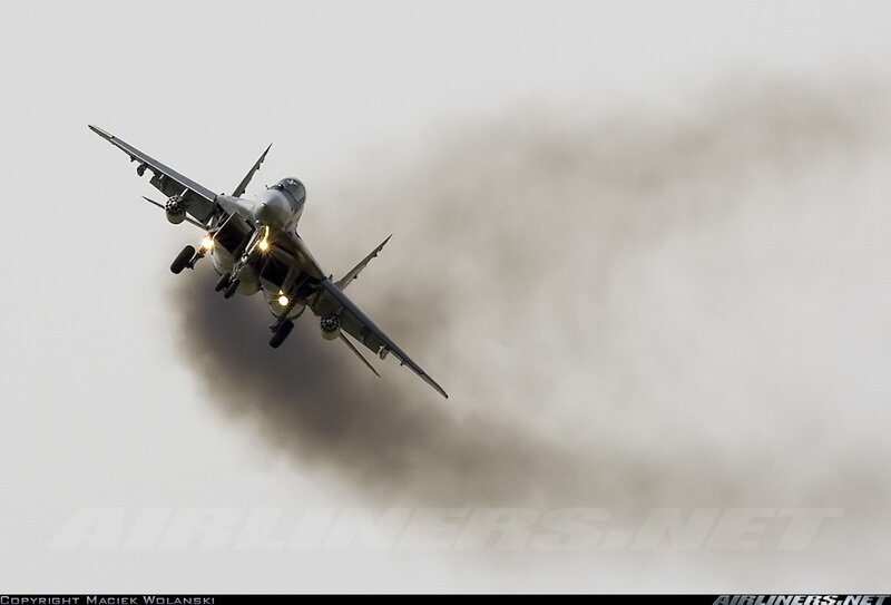 MiG-29 fighter jet in flight