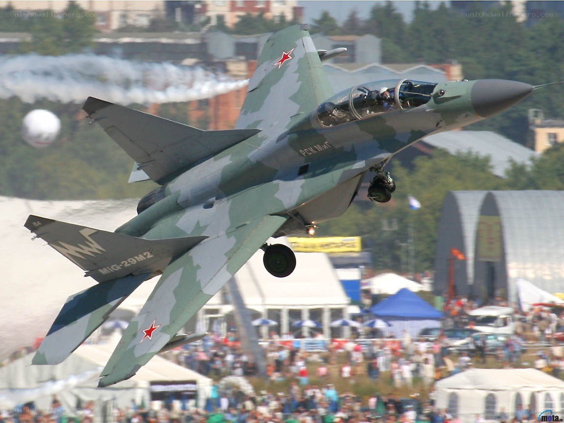 MiG-29 fighter jet in flight