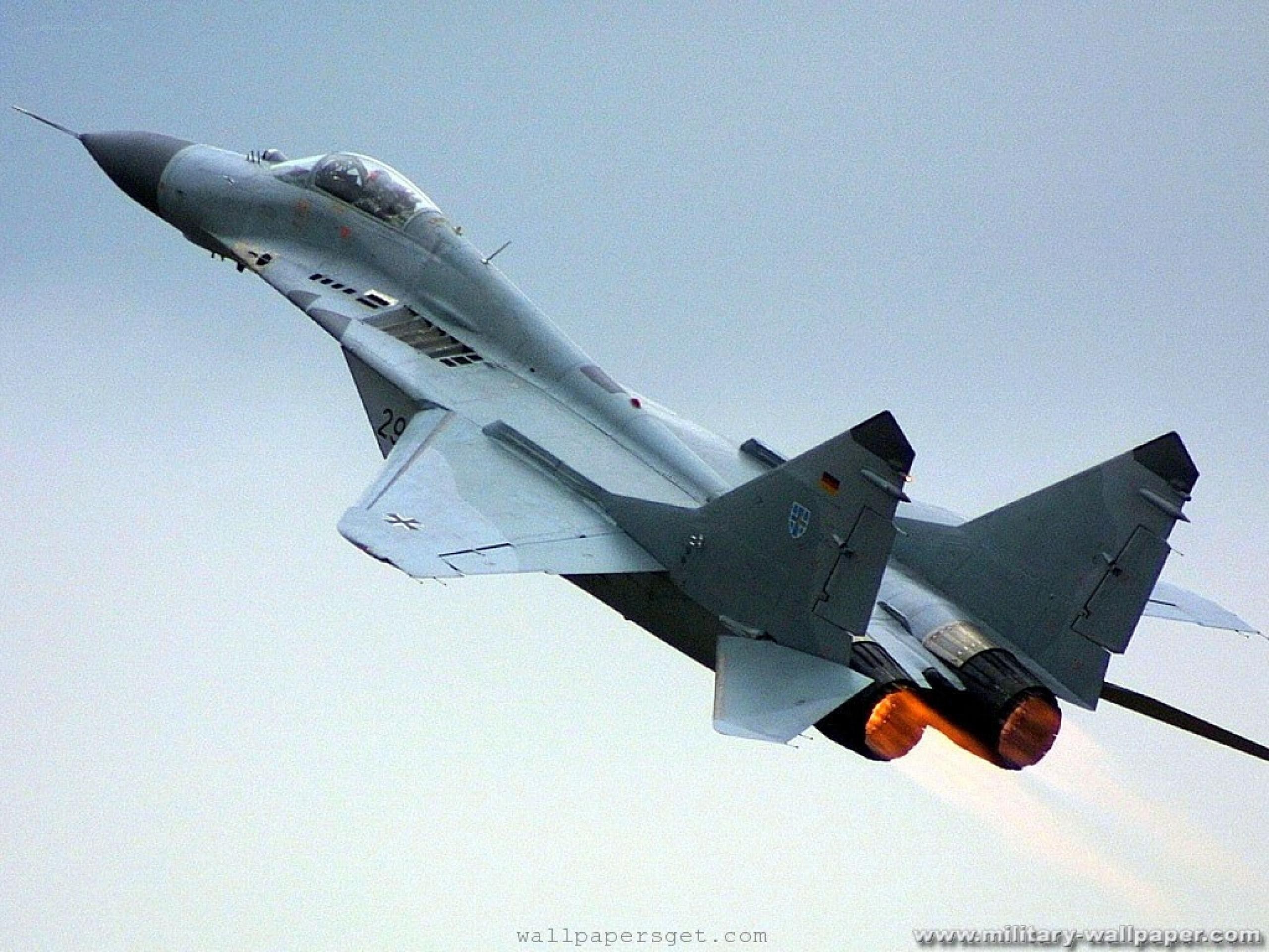 MiG-29 fighter jet in flight