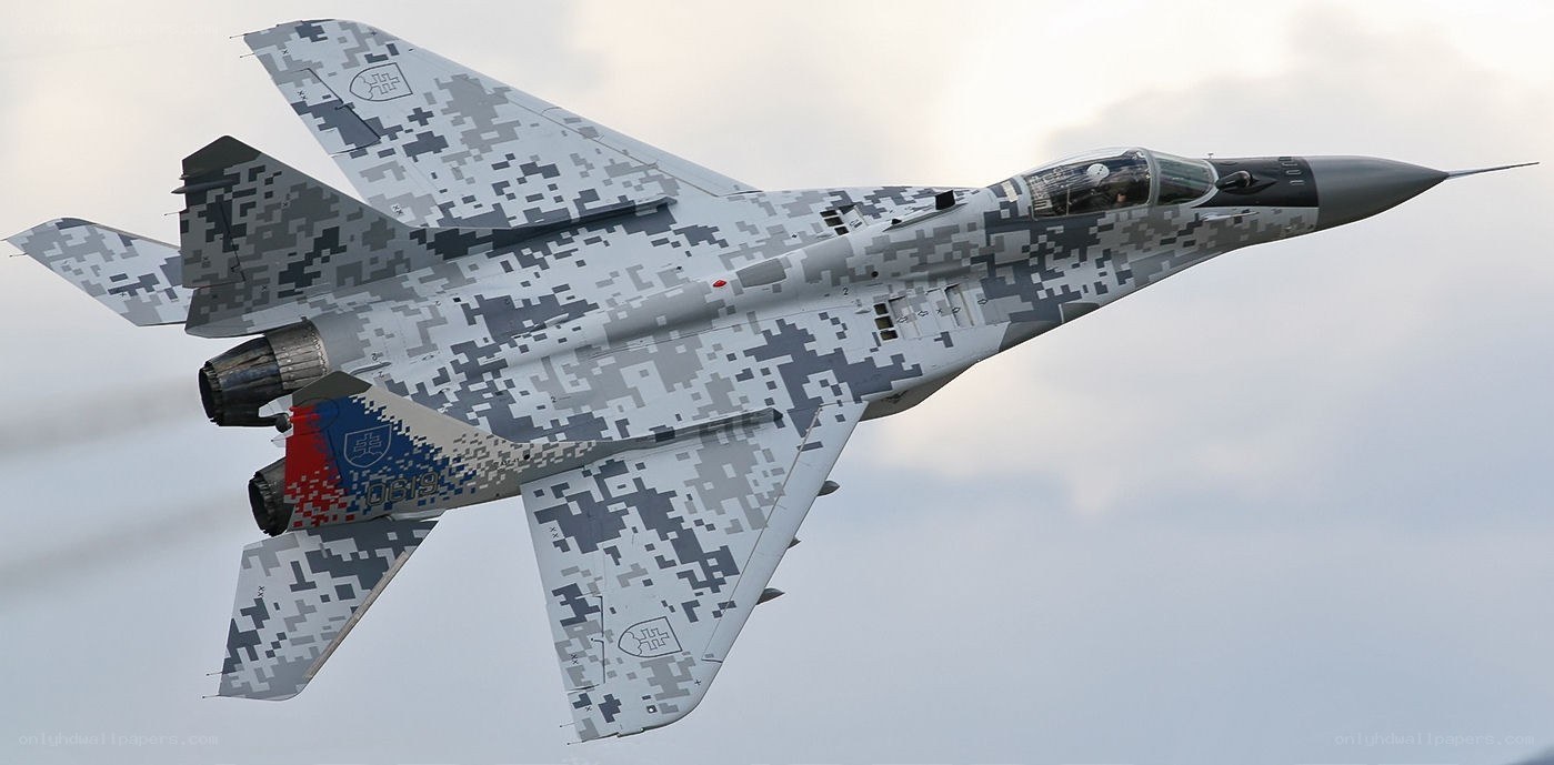 MiG-29 fighter jet in flight