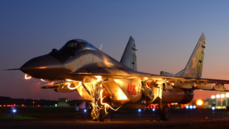 MiG-29 fighter jet on tarmac