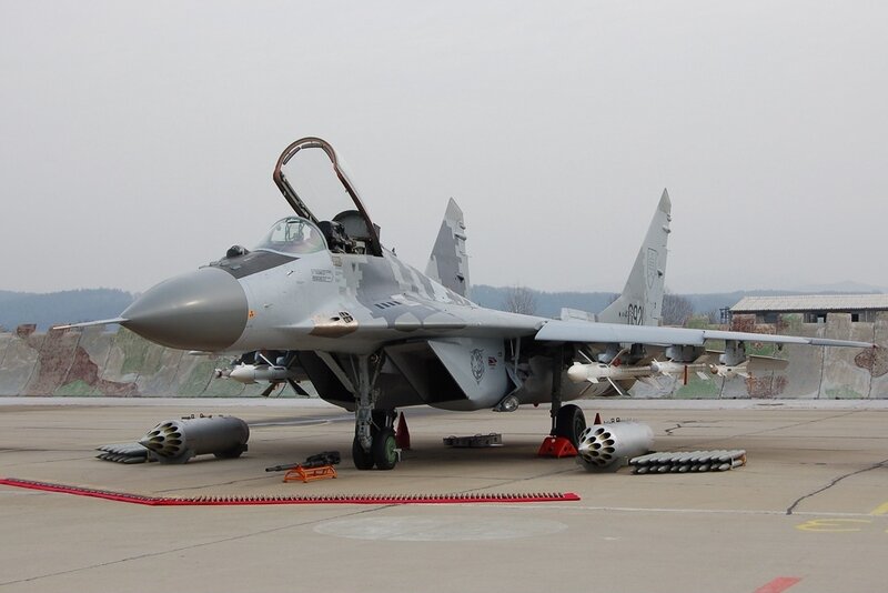 MiG-29 fighter jet on tarmac