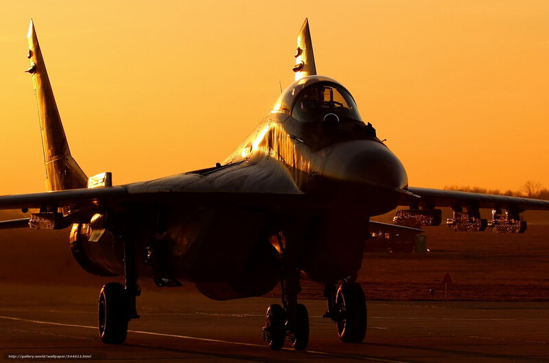 Mig-29 Fighter Jet — Orange, Dramatic, Sunset, Photograph