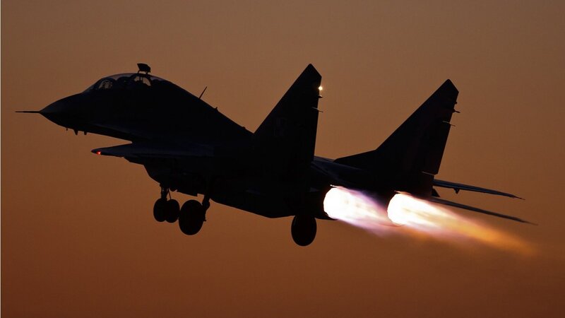 Mig-29 Fighter Jet — Orange