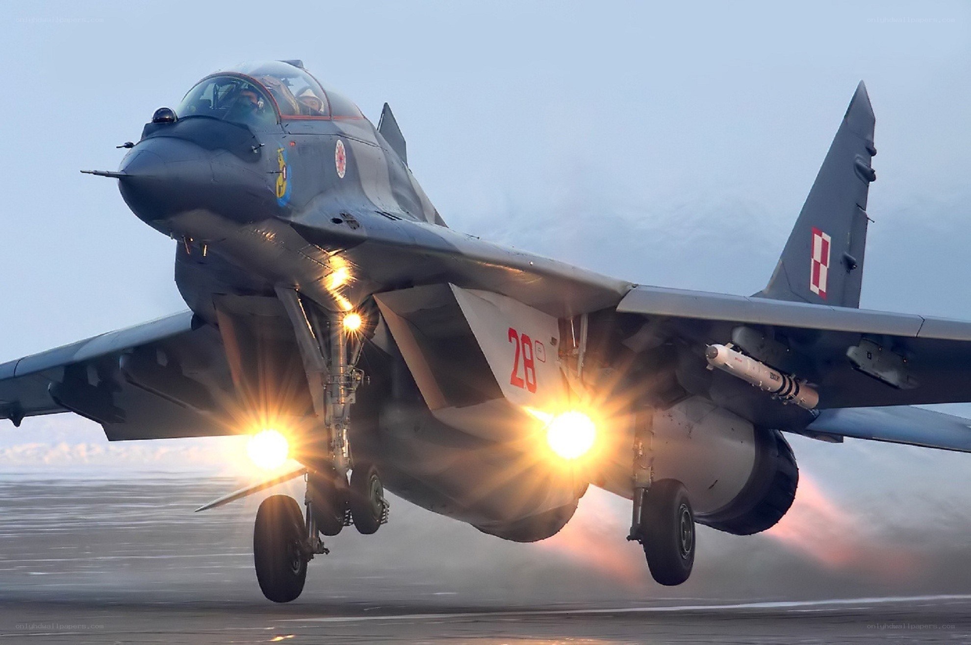 MiG-29 fighter jet taking off