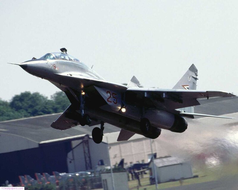 MiG-29 fighter jet taking off