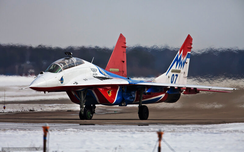 MiG-29 Fighter Jet — White, Cold, Winter, Photograph, Runway