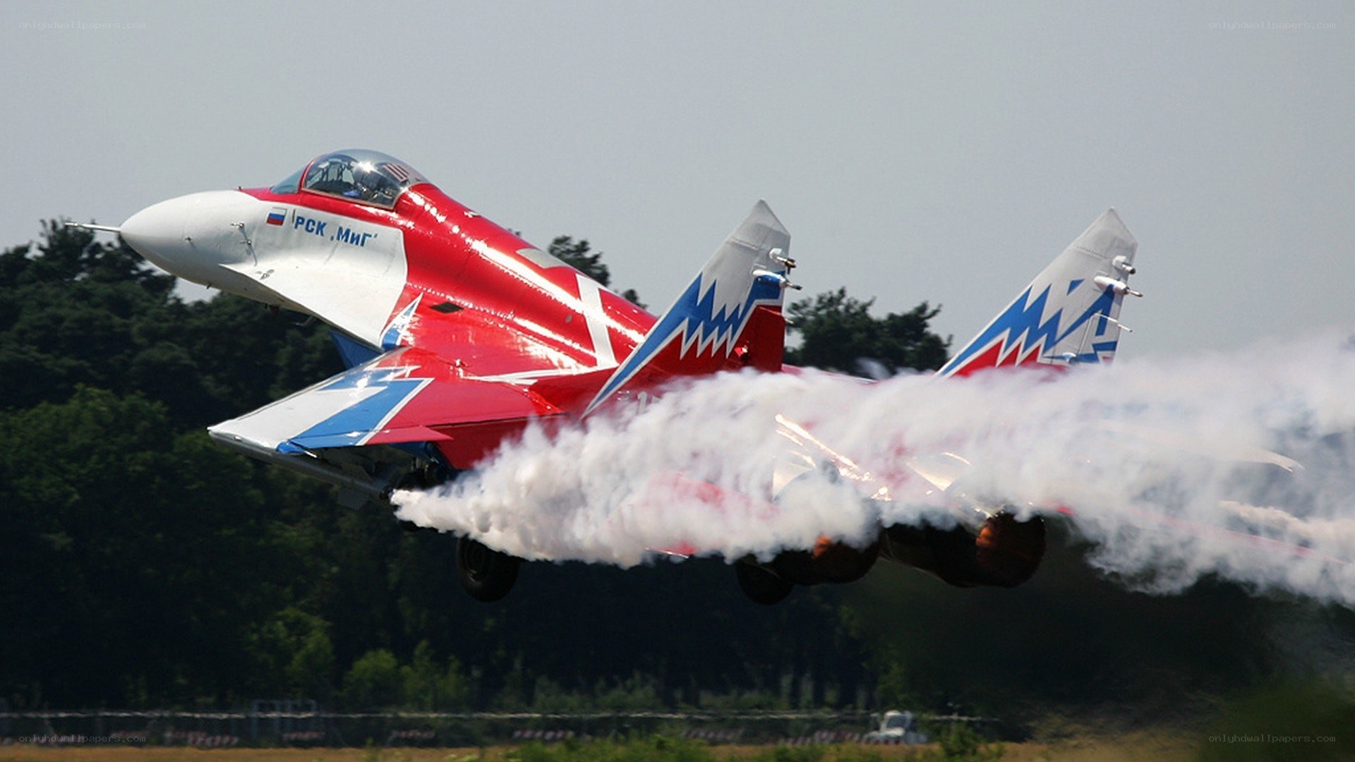 MiG-29 jet performing aerobatics