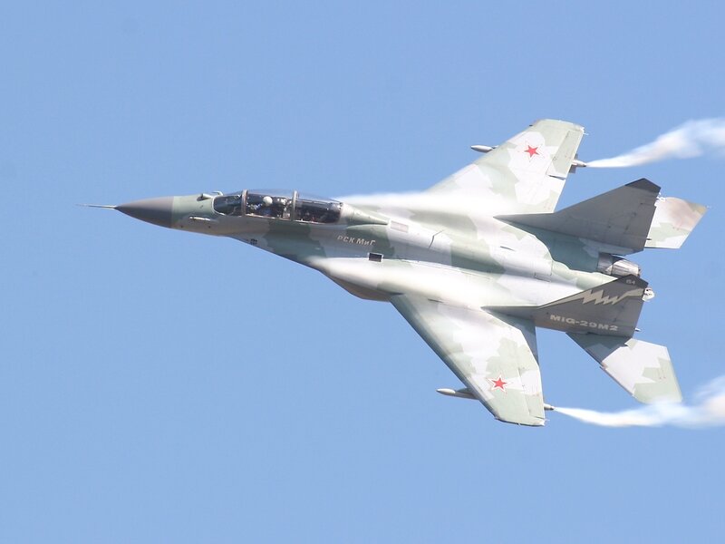 MiG-29M2 fighter jet in flight