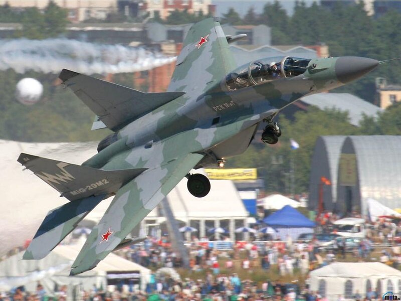 MiG-29M2 fighter jet in flight