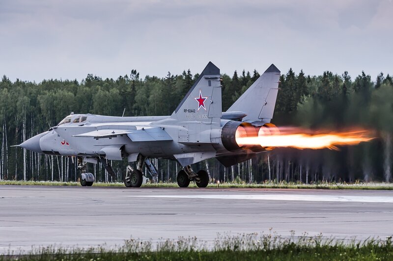 MiG-31 Fighter Jet — Gray, Dramatic, Afternoon, Photograph