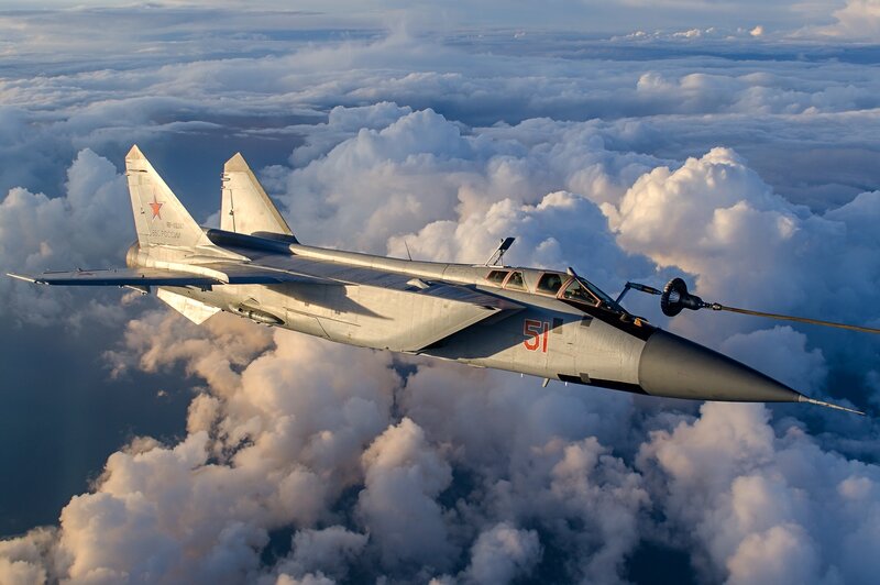 MiG-31 Fighter Jet — Gray, Dramatic, Afternoon