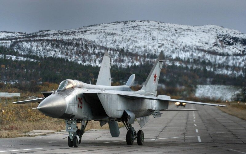 MiG-31 Fighter Jet — Gray, Dramatic, Winter, Photograph