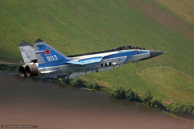 MiG-31 fighter jet in flight
