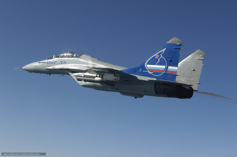 MiG-35 Fighter Jet — Blue, Clear