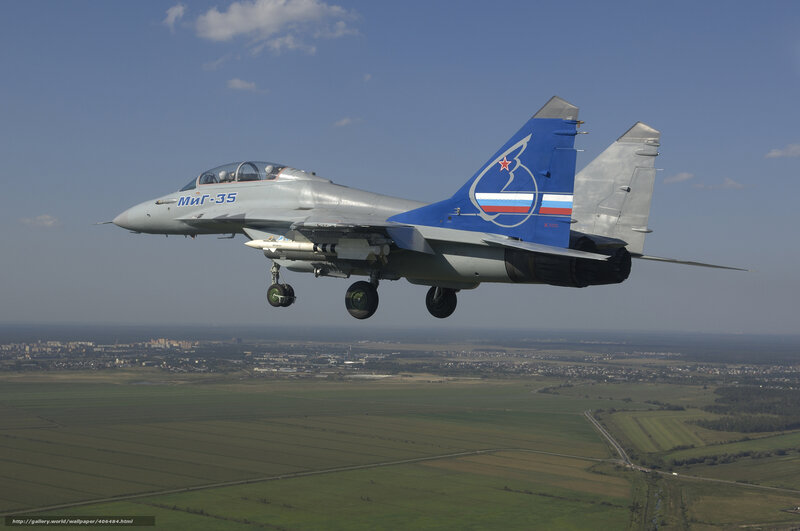 MiG-35 Fighter Jet — Blue, Dynamic