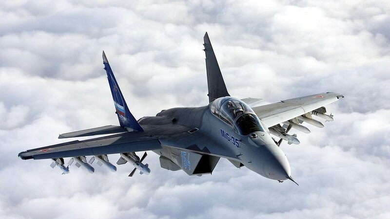 MiG-35 Fighter Jet — Gray, Dramatic, Photograph