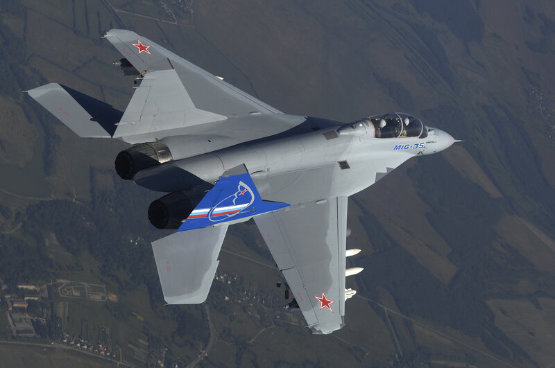 MiG-35 Fighter Jet — Gray, Dynamic, Afternoon, Photograph, Aircraft, Sky