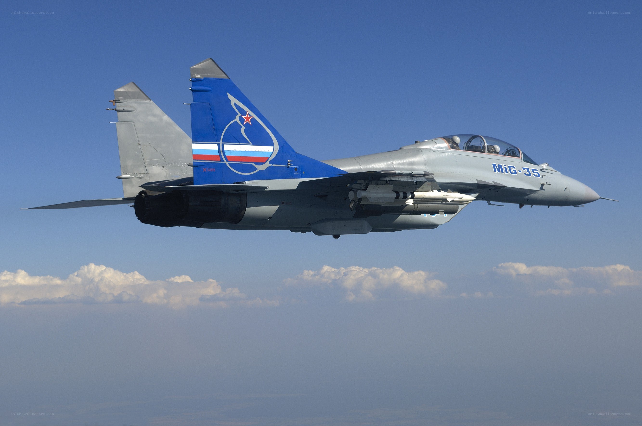 MiG-35 fighter jet in flight