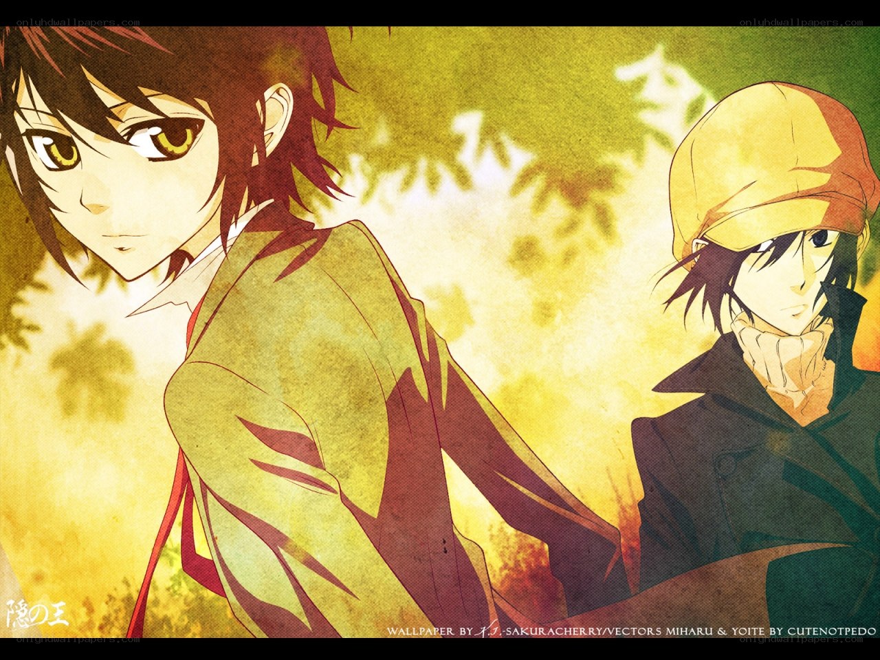 Miharu and Yoite anime wallpaper