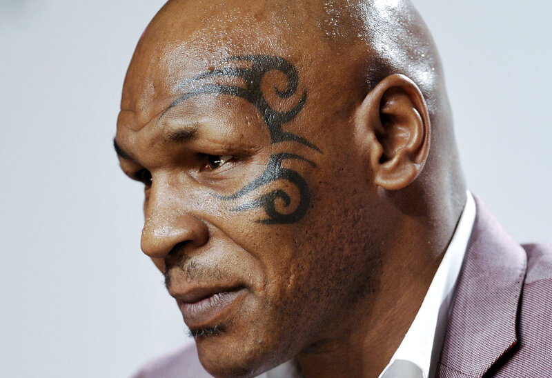 Mike Tyson with face tattoo