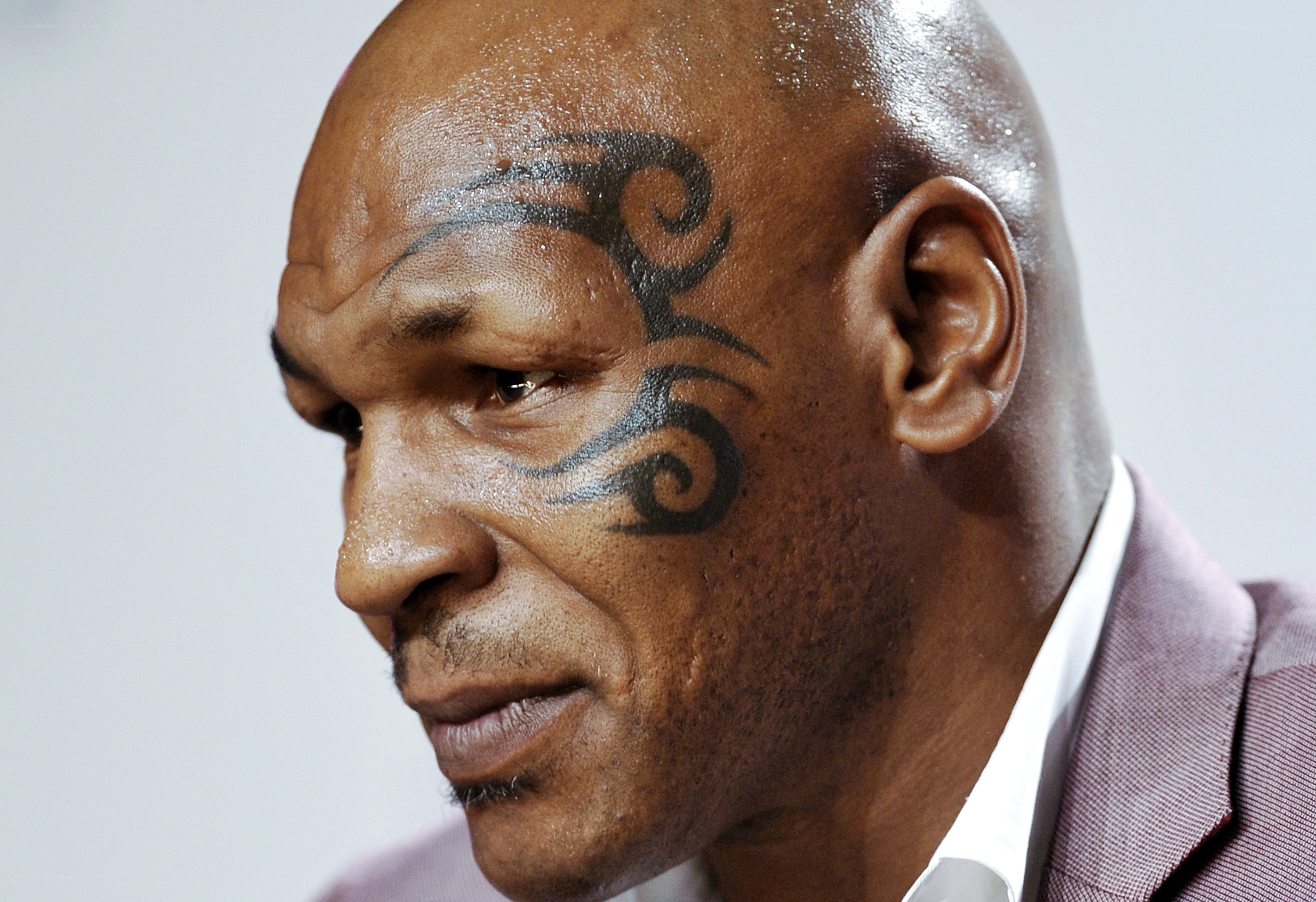 Mike Tyson with face tattoo