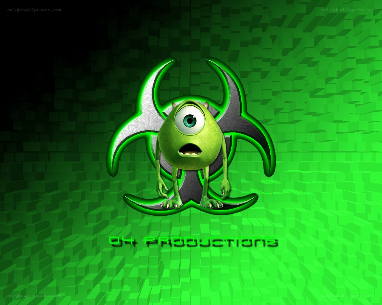 Mike Wazowski biohazard logo