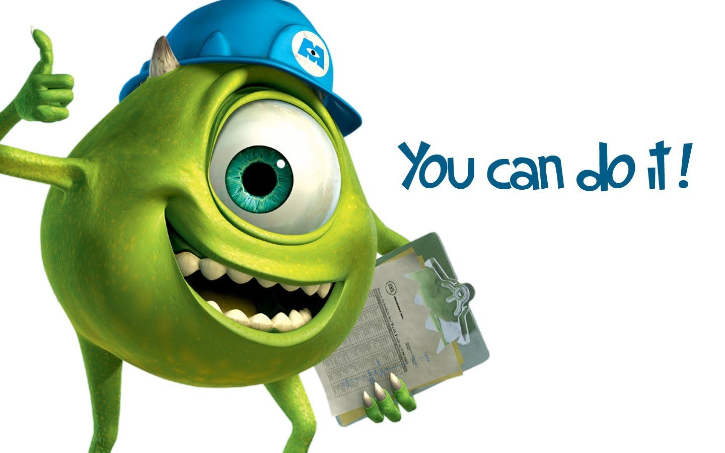 Mike Wazowski encouraging