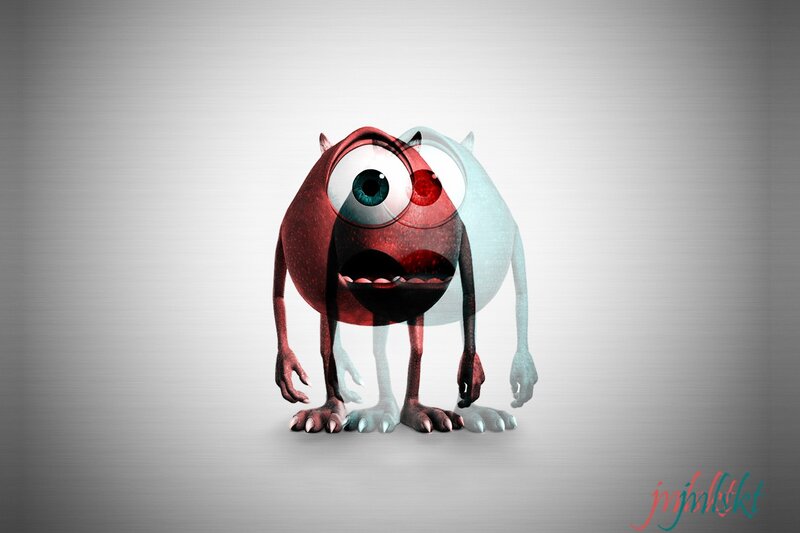 Mike Wazowski with double exposure